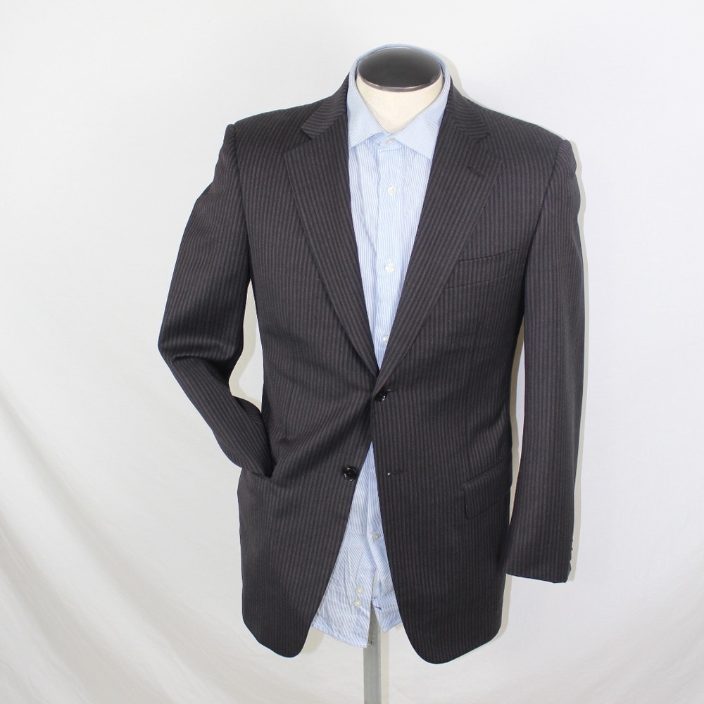 PAL ZILERI black with red pinstripe blazer 36R US
